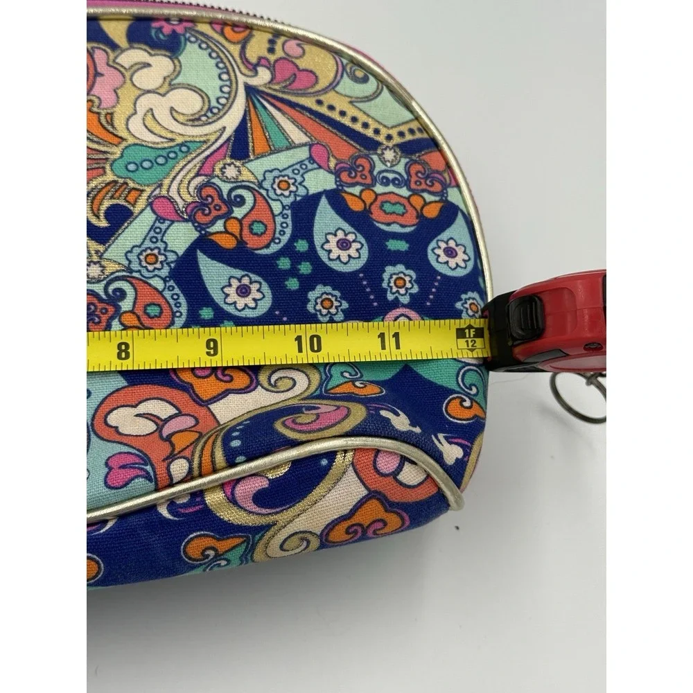 Spartina 449 Bohème Small Cosmetic Case Pouch Linen Gold Full Zip Vibrant